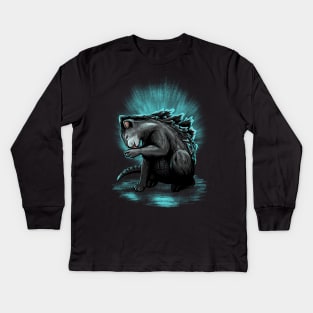 Cat-zilla Kaiju cute monster Kids Long Sleeve T-Shirt